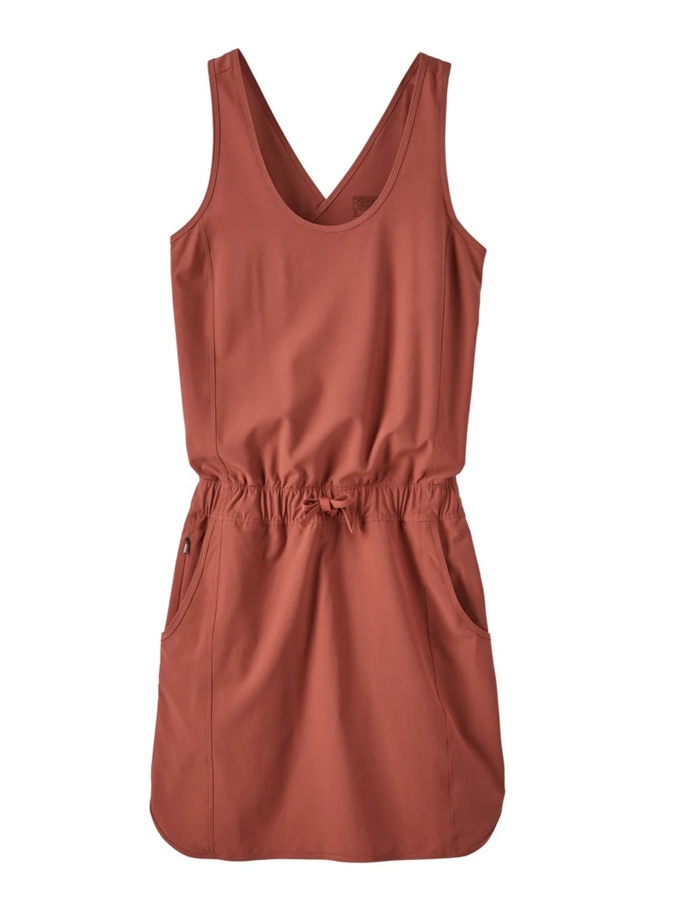 Patagonia Rust-Red Drawstring Tank Mini Dress
